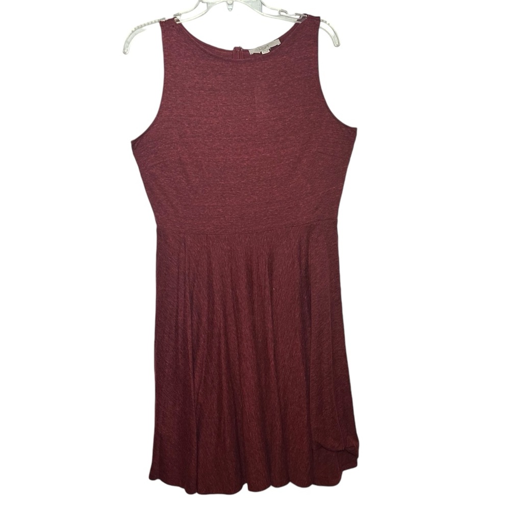 NEW LOFT Red Sleeveless Peplum Skater Fit N Flare Mini Above The Knee Dress 10